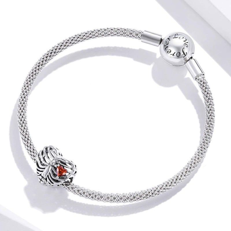 BABAMIA Store Rose Charm Heart Charms for Bracelets 925 Sterling Silver Bead Charm Fits Bracelets and Necklaces Paved with Cubic Zirconia Animal Skull Charm Dainty Halloween Charms Jewelry for Women Girls - Image 3